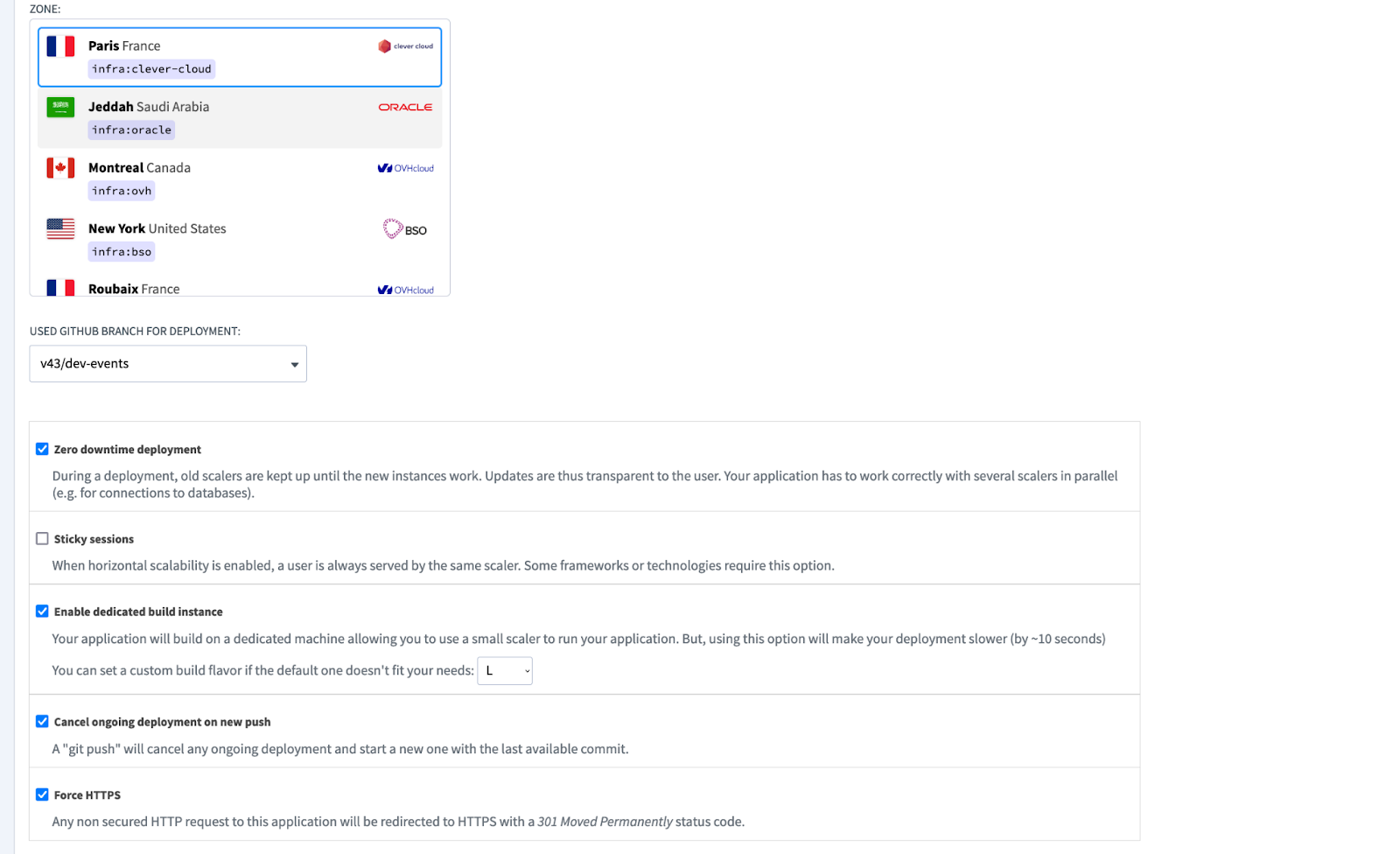 Clevercloud-configuration